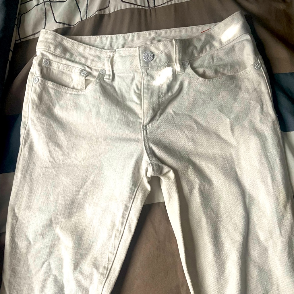 Tory Burch Cropped White Jeans Size 28
